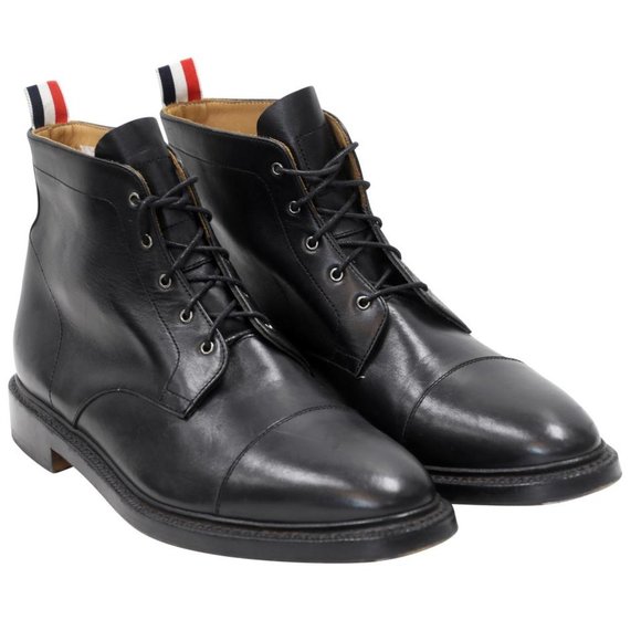 Thom Browne Ankle Boots Size 10.5 Leather Lace-up Cap Toe Shoes TB-0502N-0151 main image 7